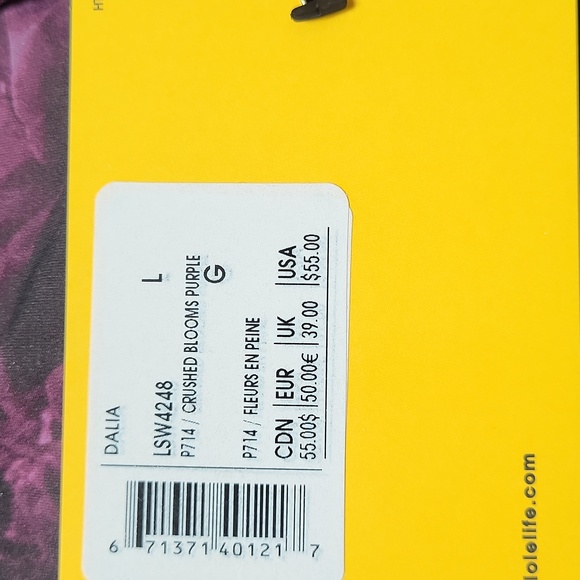 LOLE Dalia Crushed Blooms Purple Tank Top, Size Large, New With Tag - Picture 3 of 9